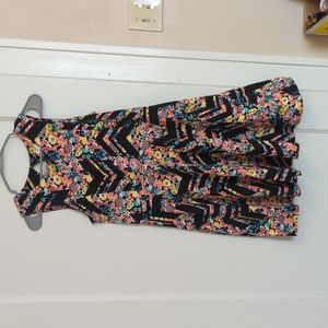 Chevron/Floral Skater Dress